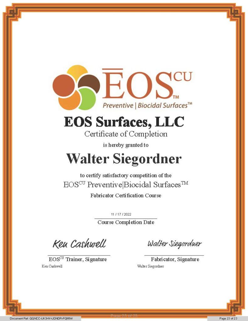 EOScu Fabrication Certificate SI WS